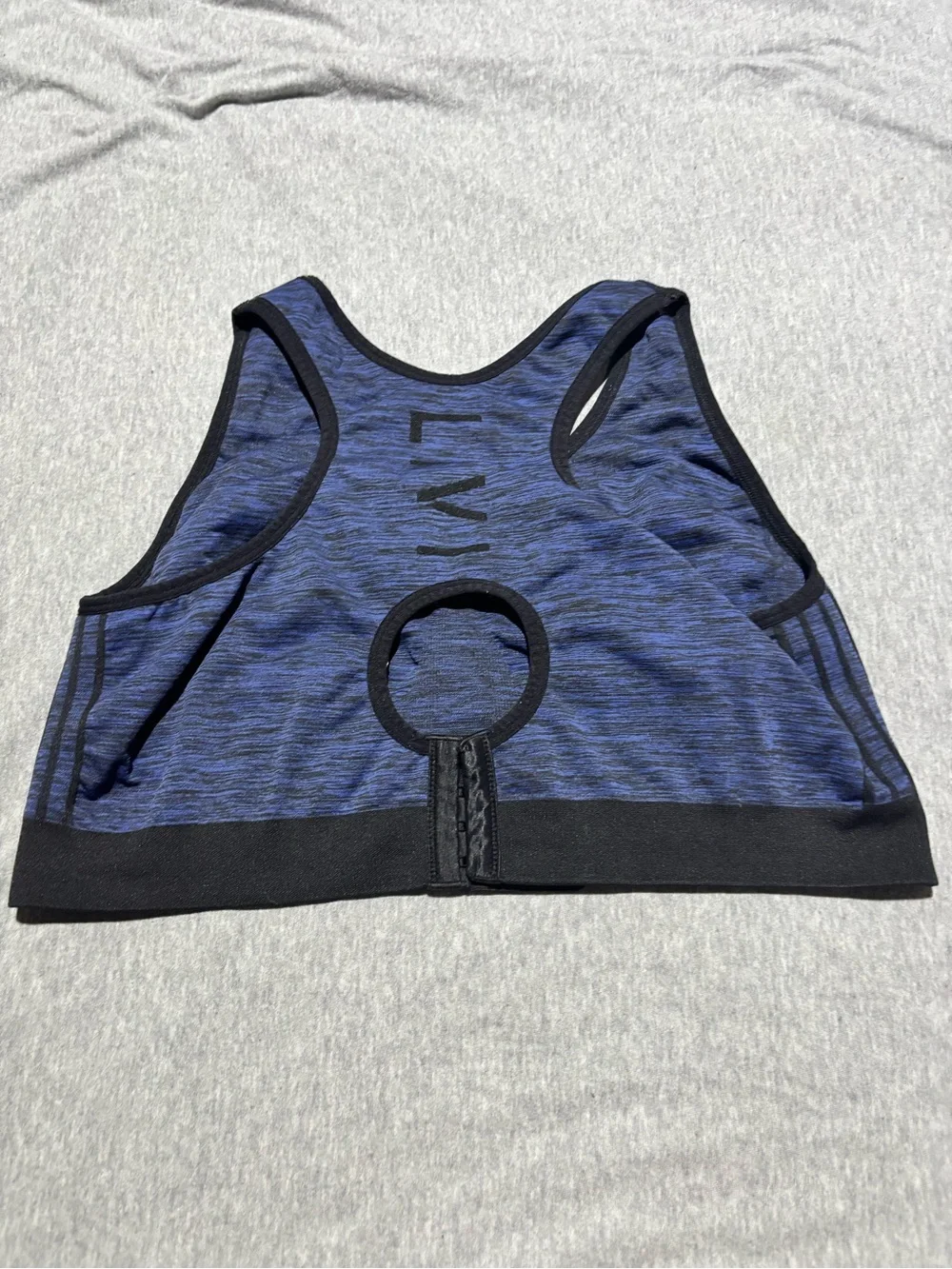 Livi Active Blue and Black Patterned Seamless Sports Bra size 18/20